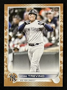 Tarjeta 2022 Topps Update José Treviño #US10/25 CAMUFLAJE SSP New York Yankees - Imagen 1 de 2