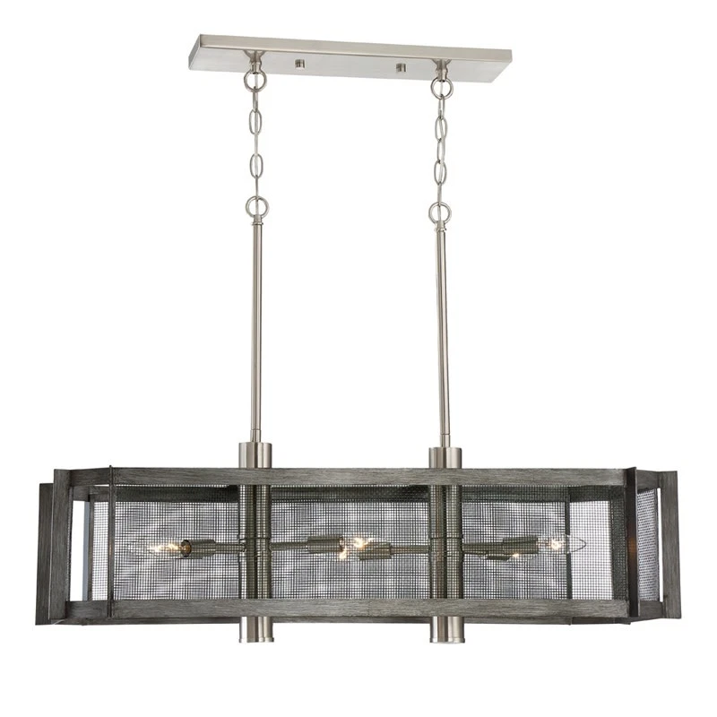 Lámpara de araña de billar Designers Fountain 84338 Baxter 6 luces 35" W - desgastada Foto 1 de 1