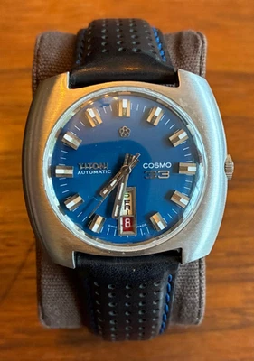 Reloj suizo para hombre Titoni Cosmo 33 automático esfera azul - necesita servicio Foto 1 de 4