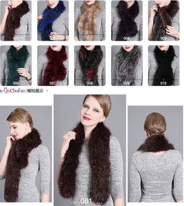 Mujeres Genuino Piel de Zorro Tejido Invierno Bufanda Gruesa Cálida Felpa Cuello Envoltura - Imagen 1 de 28