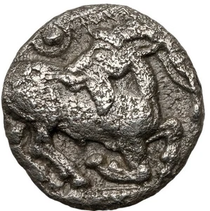 CABRA Traco-Macedonia 485-470 A.C. AR Dióbol Antigua Moneda de Plata Griega, NGC Ch VF - Imagen 1 de 7