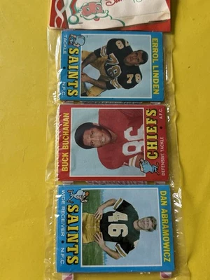 Portatarjetas Topps Football Holiday 1971 Buck Buchanon Dan Abramowicz Ex+ Foto 1 de 4