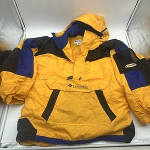 Vintage 90s Columbia Sportswear Jacket Men Large Yellow Black Windbreaker Coat - Picture 1 of 14