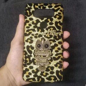 For Phones 3D Bling Deluxe Shiny Leopard Retro Owl Branch Hard Back Case Cover - Picture 1 of 1
