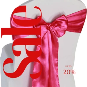SATIN - Chair Sashes Bows for Wedding Reception Event Banquets Chair Decoration, - Picture 1 of 2