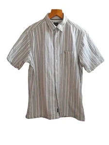 James Pringle Mens Shirt Large Stripe MultiColoured Short Sleeve Button-Up L - Picture 1 of 7