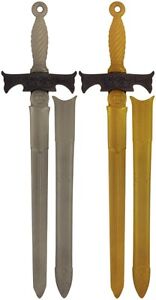 Plastic Play Sword - BULK BUY - 65cm Gold or Silver - Role Play Toy
