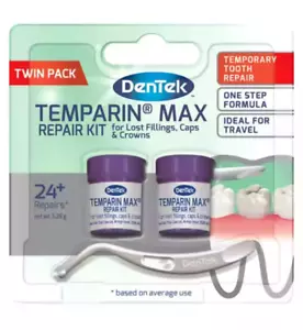 Dentek Temparin Max TWIN PACK Repair Kit for Lost Fillings New - Picture 1 of 3