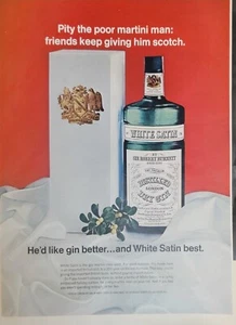Gin seca destilada satinada blanca 1969 anuncio impreso vintage ginebra muérdago mejor - Imagen 1 de 1