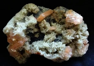 Pink Stilbite bow on coral chalcedony matrix minerals specimen - Picture 1 of 2