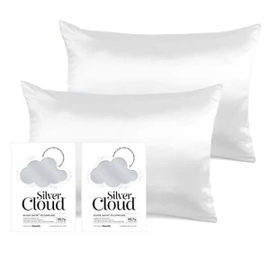 Silver Cloud Silber Satin Kissenbezug infundiert mit Silberionen - Doppelpack - Bild 1 von 7
