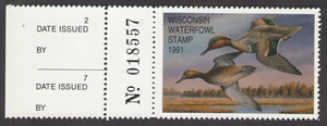 US. WI14. $5.25 Green-winged Teal. Wisconsin Duck Stamp. MNH. 1991 - Picture 1 of 4