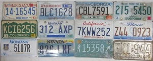 Mixed Bulk lot 12 licence/number plates US/United States/USA/American set JLY29D - Imagen 1 de 13