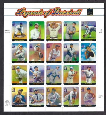 US Scott# 3408 2000 33c Legends of Baseball P1111 LM MNH VF - Image 1 of 2