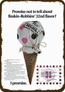 1970 BASKIN-ROBBINS Eisdiele Vintage-Look DEKO REPLIK BLECHSCHILD - Bild 1 von 1