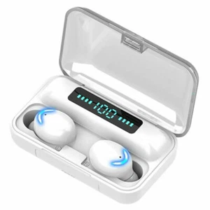 Bluetooth 5.1 Headset True Wireless Earbuds TWS Earphones Headphones +Power Bank - Picture 1 of 9
