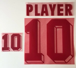 Set Flock rot Nameset red Trikot jersey shirt 90's - Bild 1 von 1