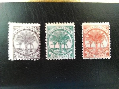 SAMOA 3  M/MINT STAMP 1895-1900 PALM TREES P11 1/2d ,1d, SG57-8 & SG89. - Image 1 of 2