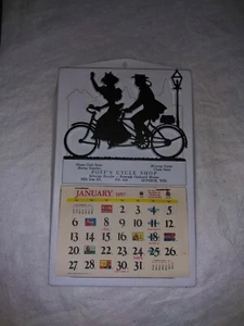 Vintage 1957 Unused Calendar POFF'S CYCLE SHOP Monroe, WI 5.35" × 8.25" - Picture 1 of 5