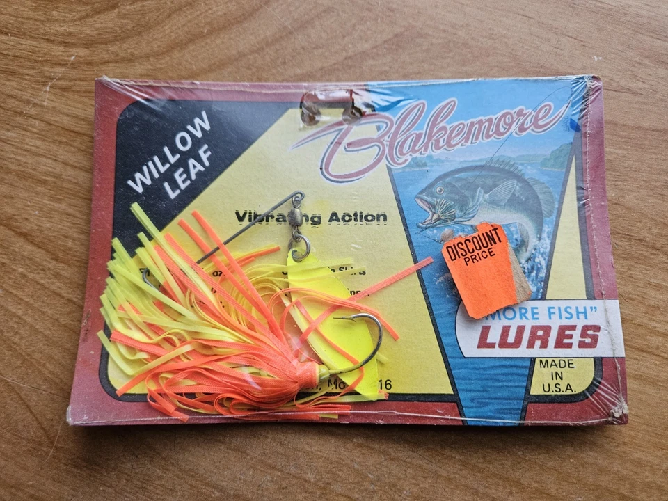 Cebo giratorio vintage Blakemore hoja de sauce 1/4 oz - Chartreuse/naranja Foto 1 de 1