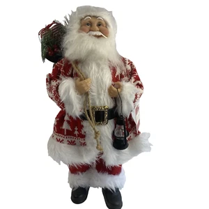 Holiday Time 18" Standing Santa Claus in Red With Lantern Christmas Decor NWT - Picture 1 of 9
