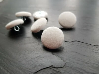 White velvet buttons, Fabric Covered Buttons 14, 19, 23, 25 or 31mm packs - Image 1 of 4