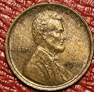 1925 Lincoln Wheat Cent AU Luster Monster Woody Improper Alloy Mix Error Penny - Picture 1 of 4