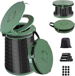 XXL Portable Toilet -19.7" H 15" D Adjustable Foldable Camping Toilet, Luggable - Picture 1 of 6