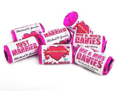 Personalised Love Hearts Sweets wedding favours Mini Love Hearts Just Married - Image 1 of 4