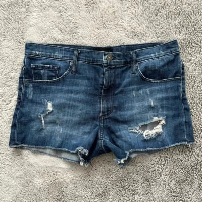 Pantalones Cortos Vaqueros Negros Orchid Distressed Azul Corte Para Mujer Talla 28” Foto 1 de 4