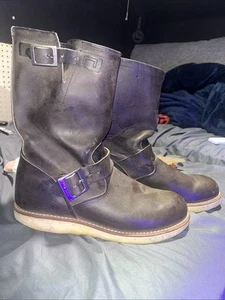 Red Wing Engineer Boots Men 8.5 D Boots Leather Work Motorcycle Buckle USA - Picture 1 of 6