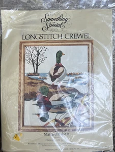 Vtg Candamar Something Special Longstitch Crewel Embroidery Mallard Habitat 1982 - Picture 1 of 7