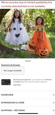 КОСТЮМ ДЛЯ ХЭЛЛОУИНА POTTERY BARN TODDLER LIGHT-UP GHOST TUTU - Изображение 1 из 4