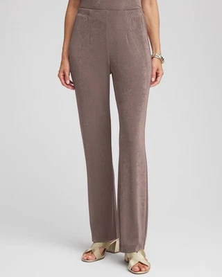 CHICO’S  Travelers No Tummy Pants in Deep Taupe - Size Medium PETITE 8-10 (1P) - Image 1 of 4