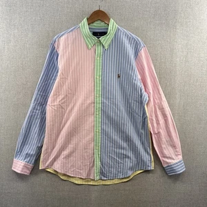 Ralph Lauren Oxford Hemd Large Colorblock Pastell Ostern Langarm Fleisch Pony - Bild 1 von 14