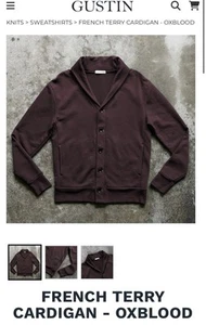 Cárdigan Gustin XS French Terry Oxblood Hombre’s Suéter - Imagen 1 de 11