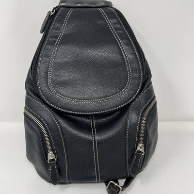 Винтажный черный кожаный рюкзак 90-х NINE WEST 13x10 - Изображение 1 из 4