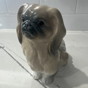 Estatuilla de perro pekinés tostado sentado Lladro #4641 retirado en 1985 6" de alto - Imagen 1 de 10
