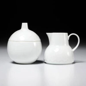 Rosenthal Continental White Lotus Embossed Sugar Bowl and Creamer Set - Picture 1 of 7