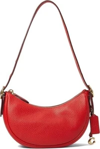 Coach Soft Pebble Leather Luna Shoulder Bag Medium Sport Red - Picture 1 of 4