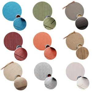 Round Bar Placemat Weave Bamboo Non-Slip Tableware Home Dining Kitchen Mats - Picture 1 of 15
