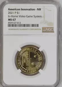 2021-P NGC MS67 New Hampshire Video Game Innovation Dollar $1 (Registry) - Picture 1 of 2