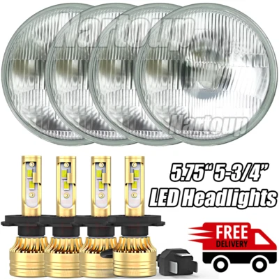 For Buick GS 455 1970-1972 Round 4pcs 5-3/4 5.75" inch LED Headlights Hi/Lo Beam Foto 1 de 4