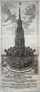 1660 FOUNTAIN “Schöner Brunnen am Hauptmarkt Nürnberg” von Paul Fürst - Garden D - Picture 1 of 4