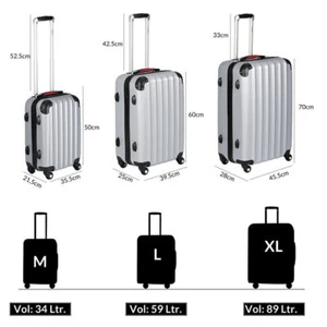 Monzana® Hartschalenkoffer Baseline Trolley Handgepäck Gr:  M / L / XL silber - Bild 1 von 8