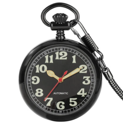 Men's Mechanical Pocket Watch Snake Chain Retro Luxury Luminous Hands Display - Image 1 of 4
