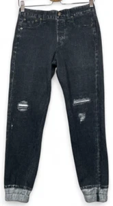 Rag & Bone Miramar Pajama Jean Womens S Black New Rock Holes Sweatpant Japan - Picture 1 of 13