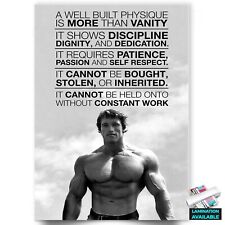 Arnold Schwarzenegger Gym Motivation Quote Poster - A5 A4 A3 A2 A1