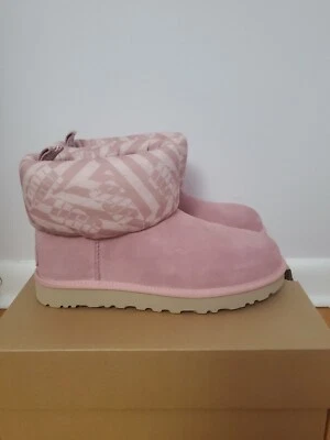 Ugg Women's Classic Mini Jersey Stripe Size US 7 Color BLUSH Pink - Image 1 of 4