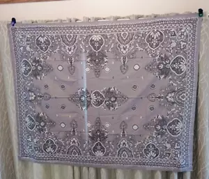 Hippie Bohemian Psychedelic Peacock Mandala Wall Hanging Bedding Gray Tapestry - Picture 1 of 2